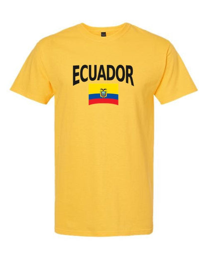 Ecuador Soccer Tee 2026 — Classic Name & Flag | NYC Factory - Yellow
