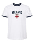 England 2026 Soccer Arched Crest Ringer Tee -- NYC Factory
