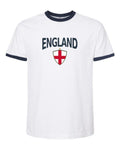 England 2026 Soccer Arched Crest Ringer Tee -- NYC Factory