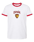 Spain 2026 Soccer Arched Crest Ringer Tee -- NYC Factory