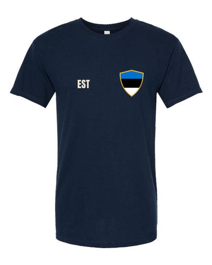 Estonia Soccer Tee — Retro National Crest | NYC Factory