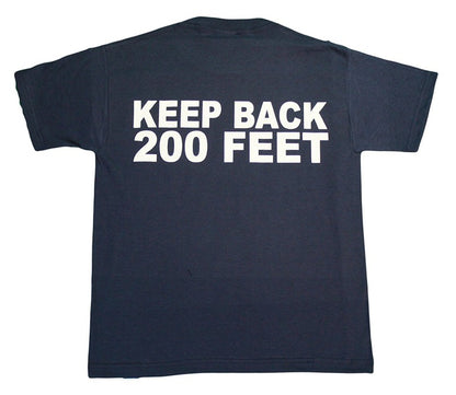 FDNY Kids T-Shirt (Front Badge & 200FT Back Design, Navy Blue)