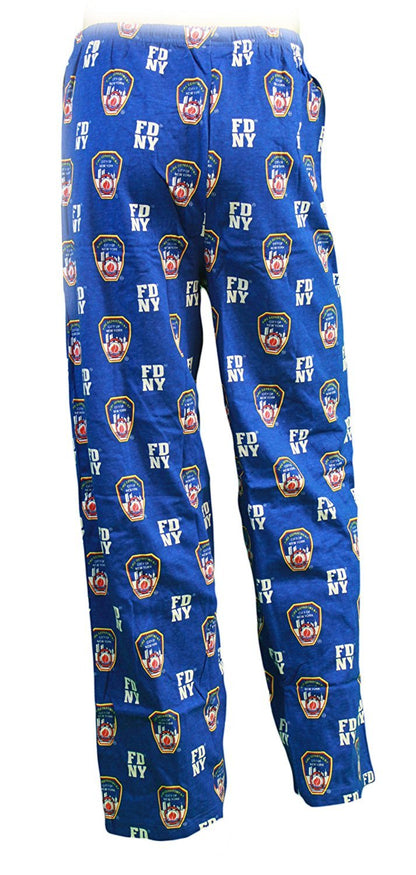 FDNY Lounge Pants Pajama Sleep Bottoms Blue