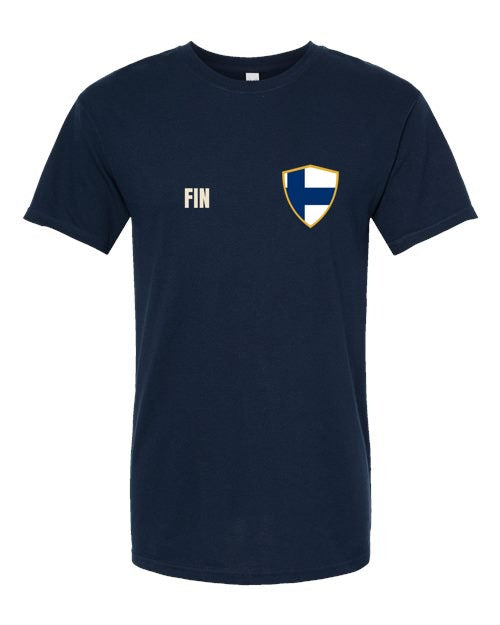 Finland Soccer Tee — Retro National Crest | NYC Factory