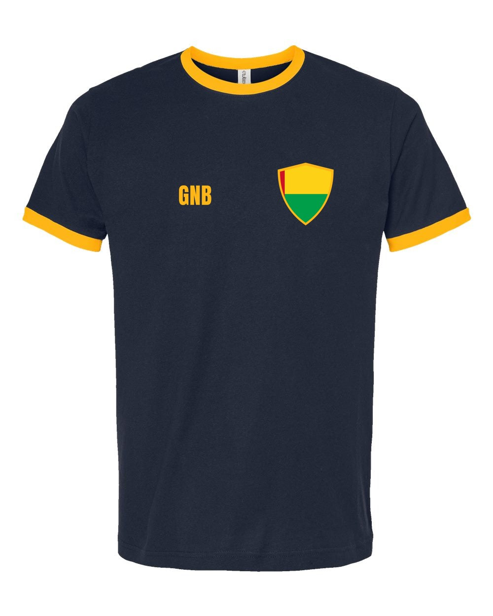 Guinea-Bissau Soccer Ringer Tee — Retro National Crest | NYC Factory