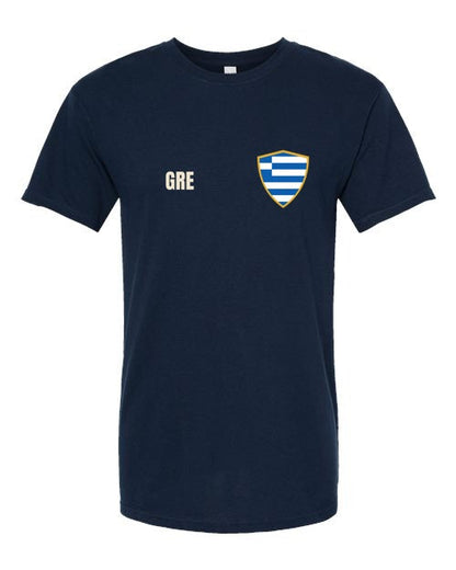 Greece Soccer Tee — Retro National Crest | NYC Factory