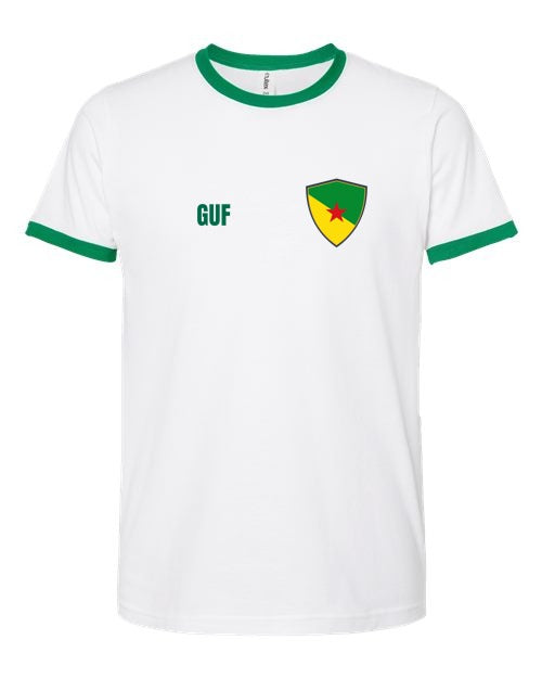 French Guiana Soccer Ringer Tee — Retro National Crest | NYC Factory
