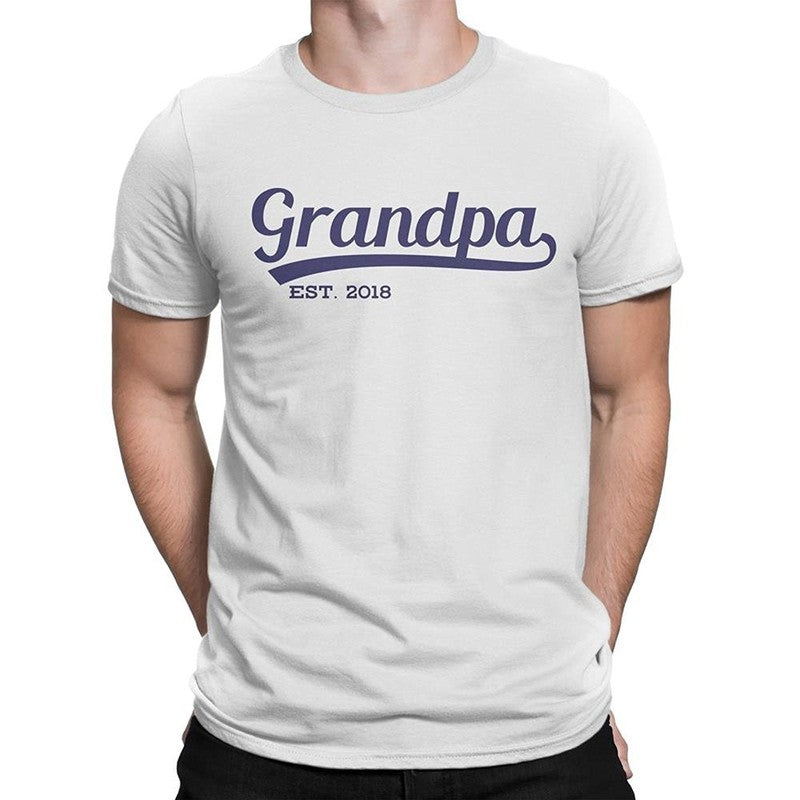 Grandpa Tee Established 2018 Grandfather 1 2018 Charcoal