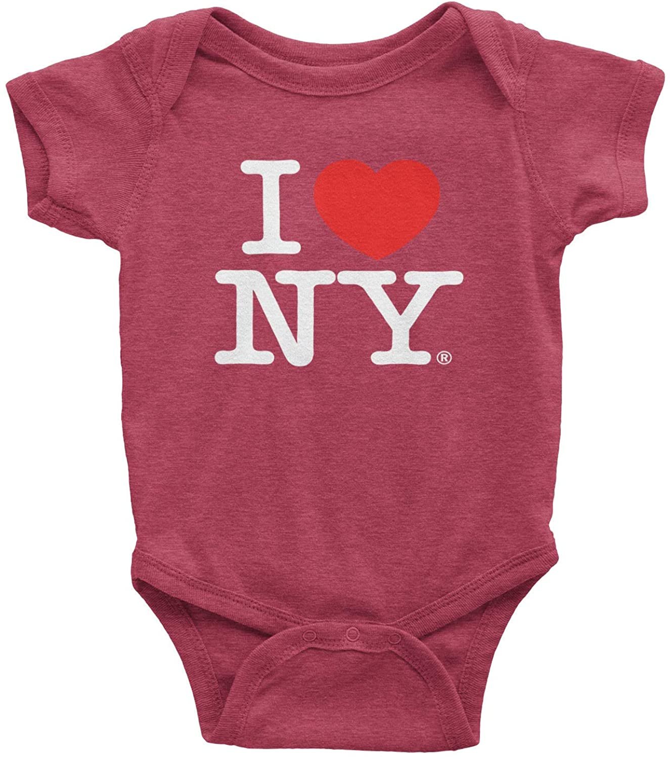 I Love NY Baby Bodysuit Burgundy