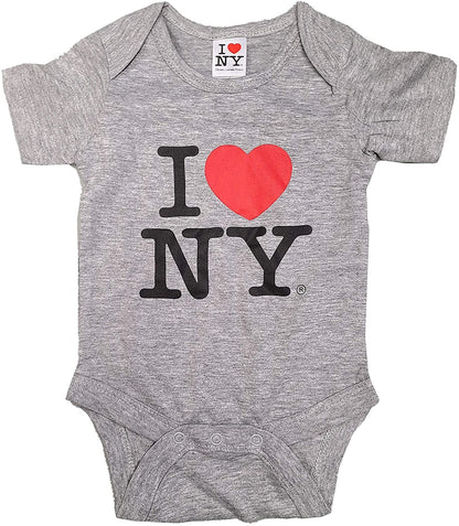 I Love NY Baby Bodysuit Heather Gray