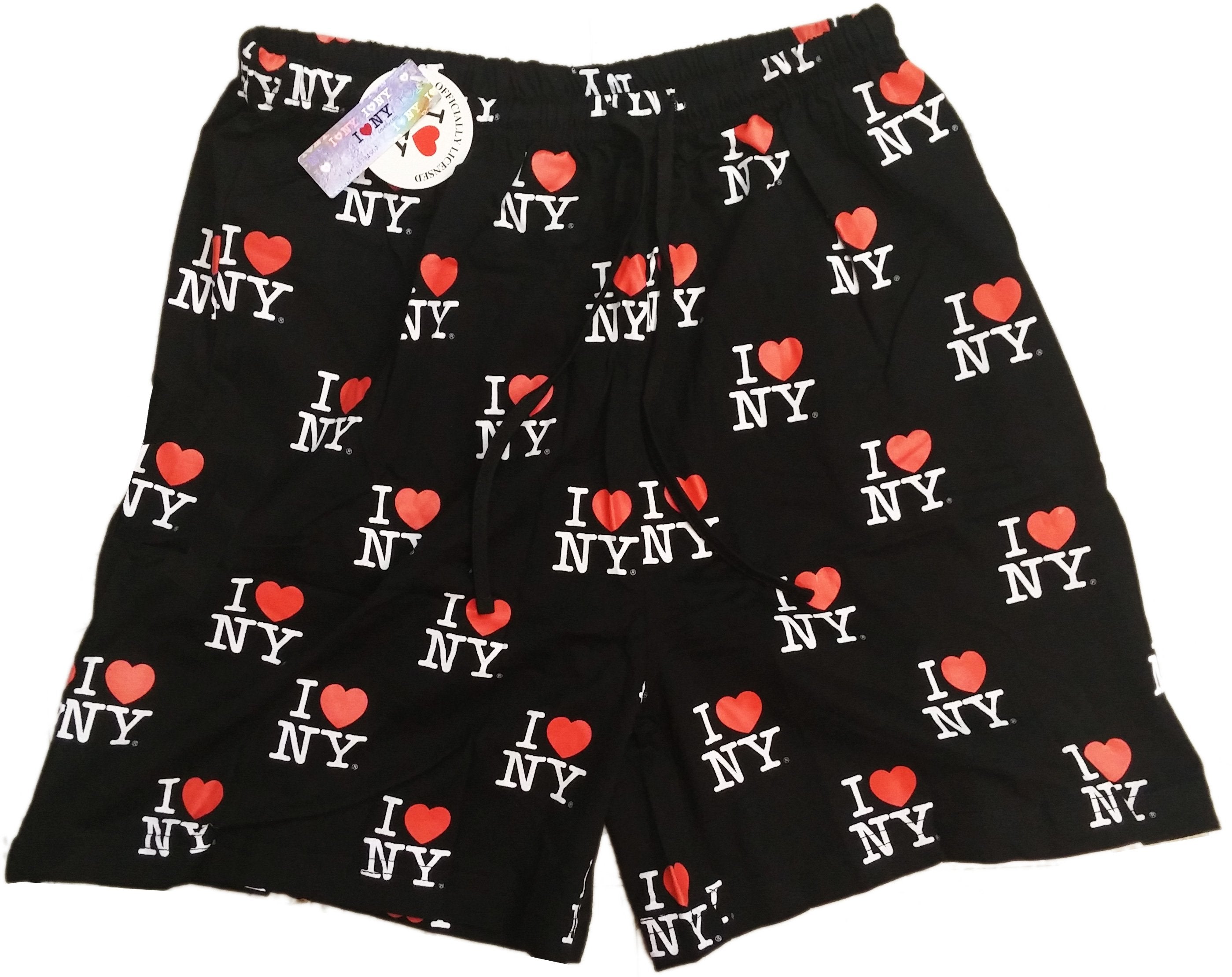 I Love NY Boxer Shorts (Adult Unisex, Charcoal)