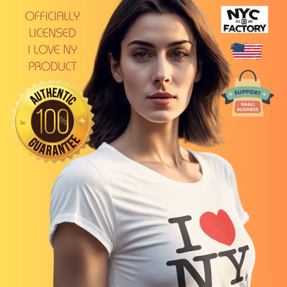 I Love NY Ladies V-Neck T-Shirt Tee Black