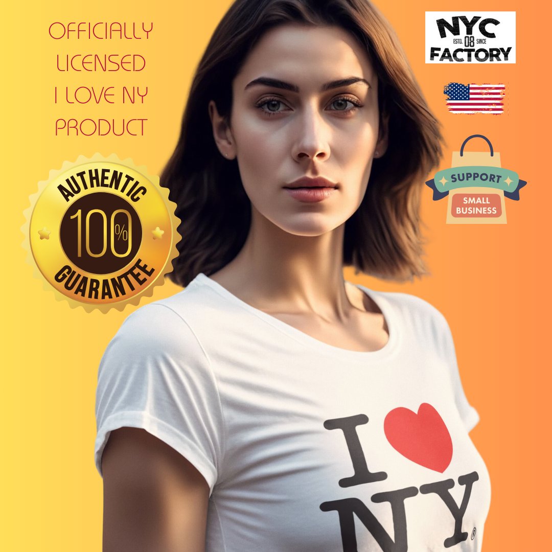 I Love NY Ladies V-Neck T-Shirt Tee Heather Gray