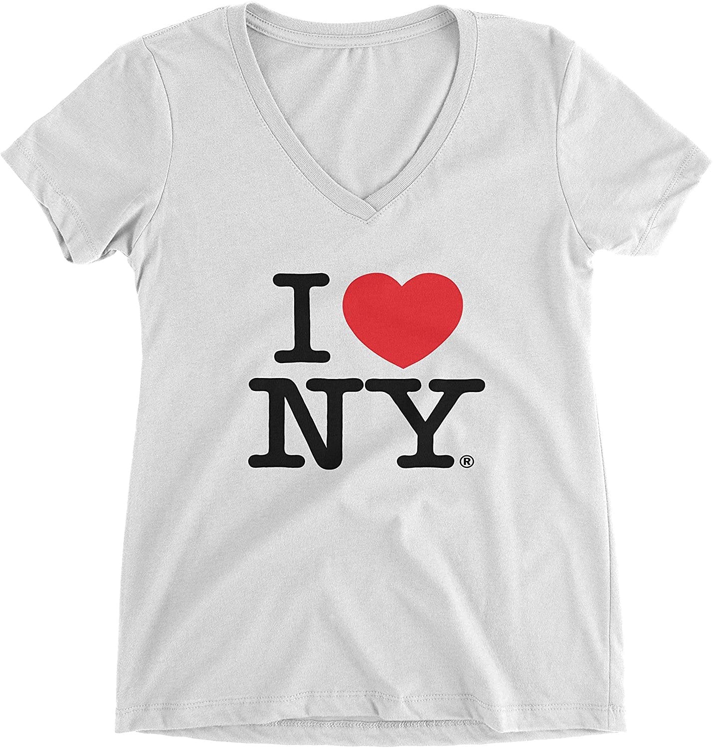 I Love NY Ladies V-Neck T-Shirt Tee White