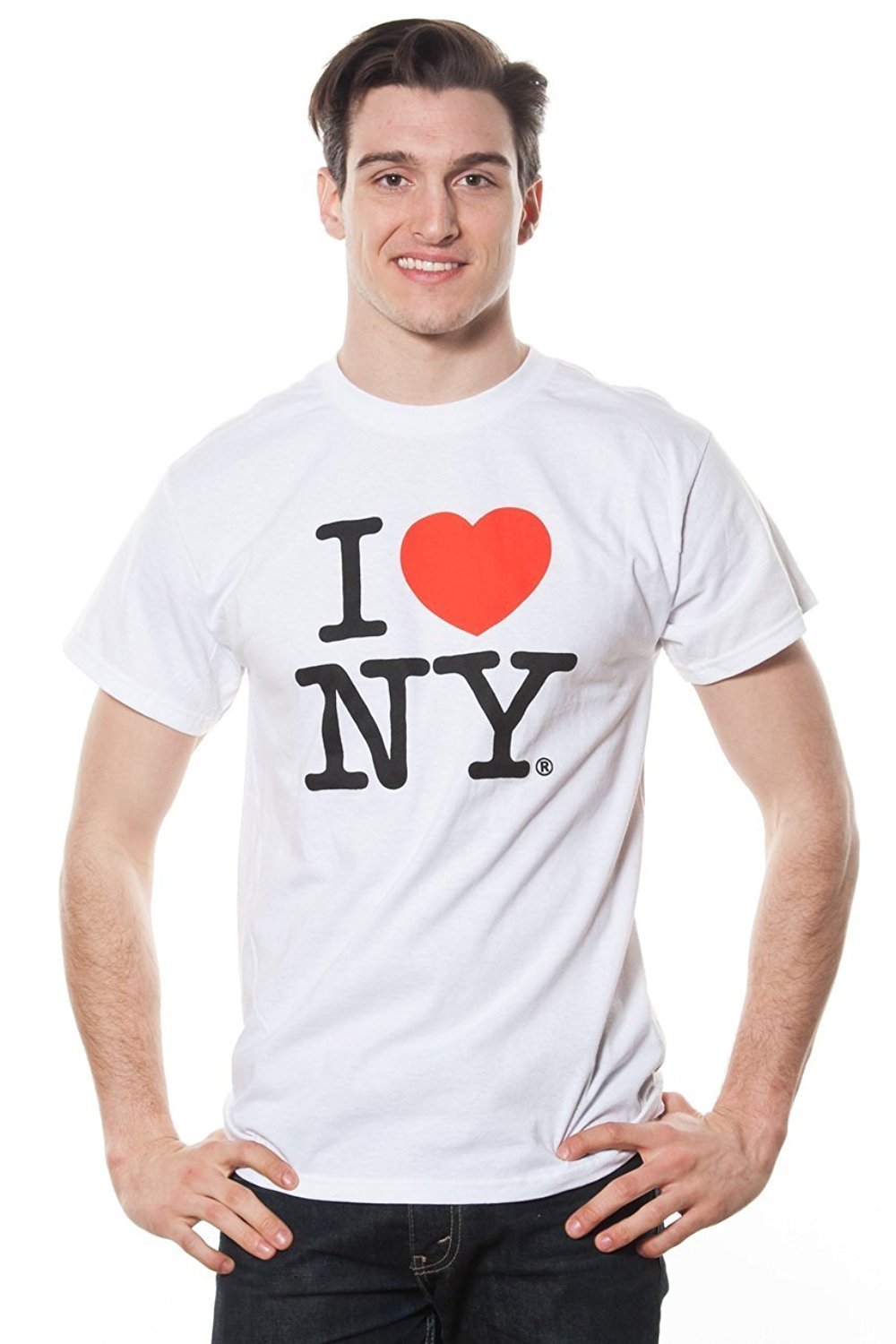 I Love NY Mens Short Sleeve T-Shirt White (Medium)