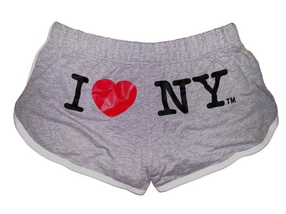 I Love NY Summer Shorts Ladies Grey