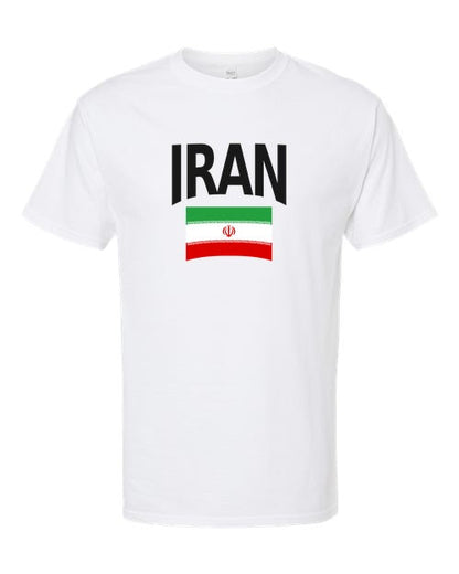 Iran Soccer Tee 2026 — Classic Name & Flag | NYC Factory - White
