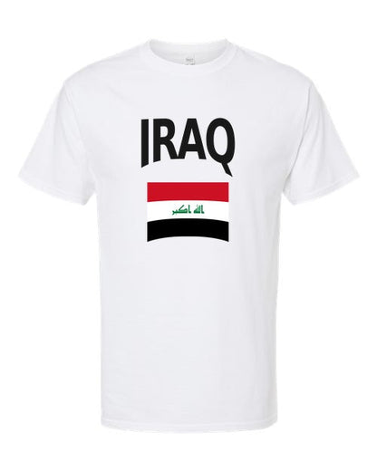 Iraq Soccer Tee 2026 — Classic Name & Flag | NYC Factory - White