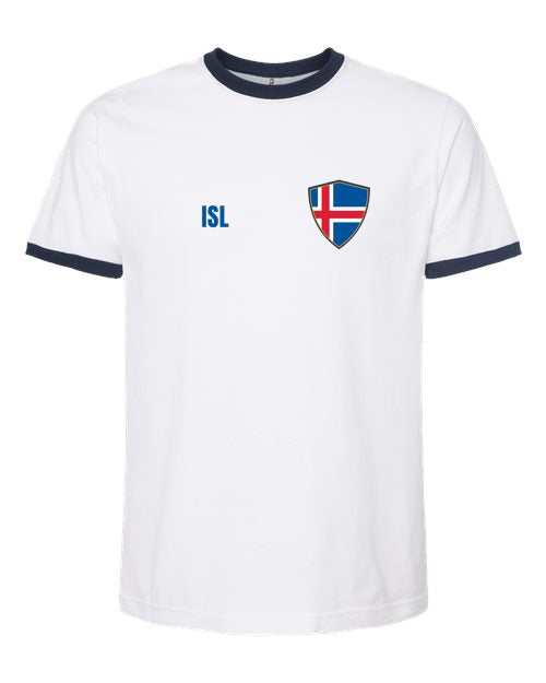 Iceland Soccer Ringer Tee — Retro National Crest | NYC Factory