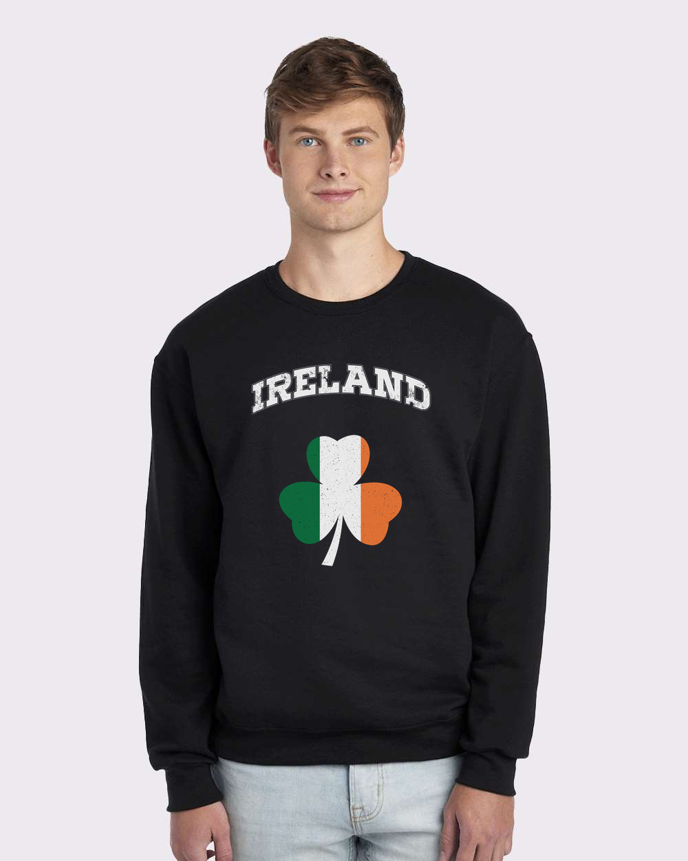 Ireland Flag Retro Design Custom Crewneck Sweatshirt