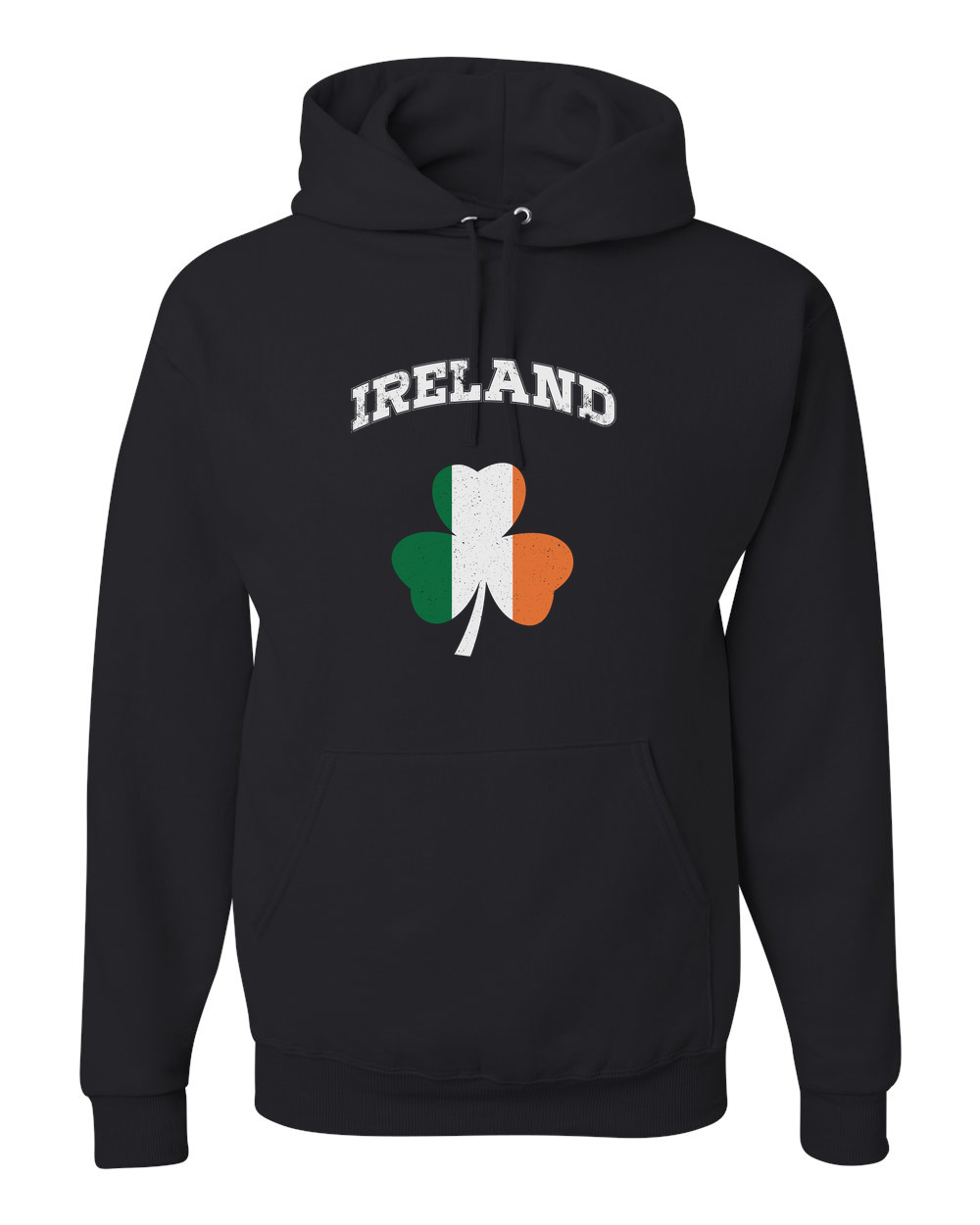 Ireland Flag Retro Design Custom Hoodie Black