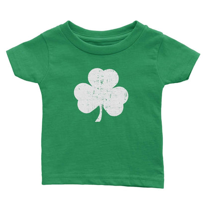 Irish Green Shamrock Baby Tee (Distressed, Irish Green)