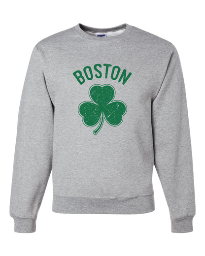 Irish Boston Shamrock Design Custom Crewneck Sweatshirt