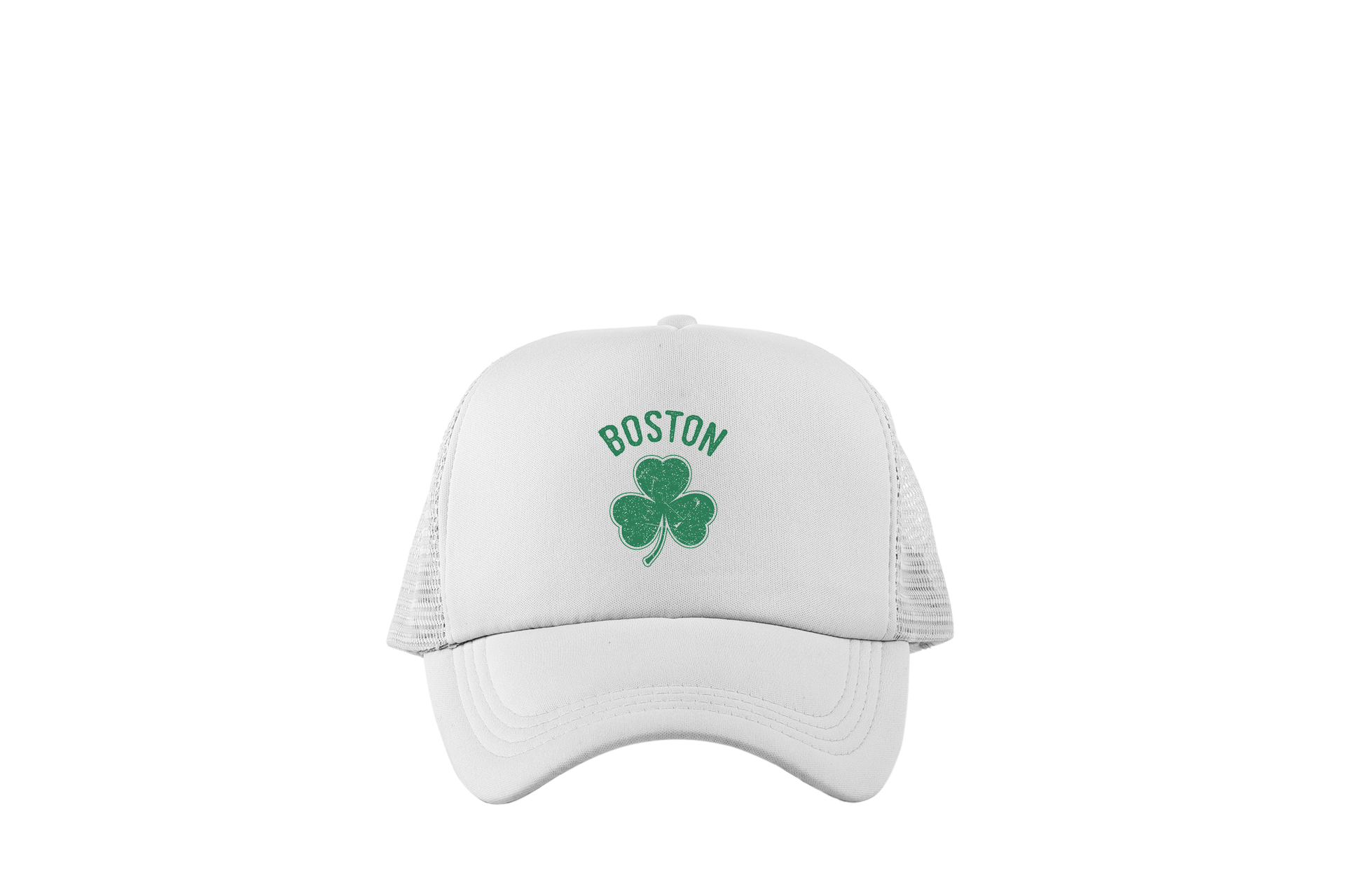 Irish Boston Shamrock Design Trucker Baseball Hat