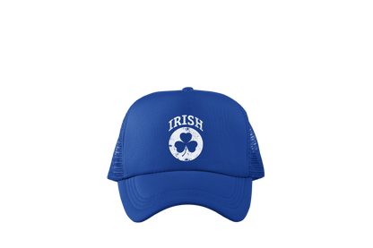 Irish Shamrock White Design Trucker Baseball Hat