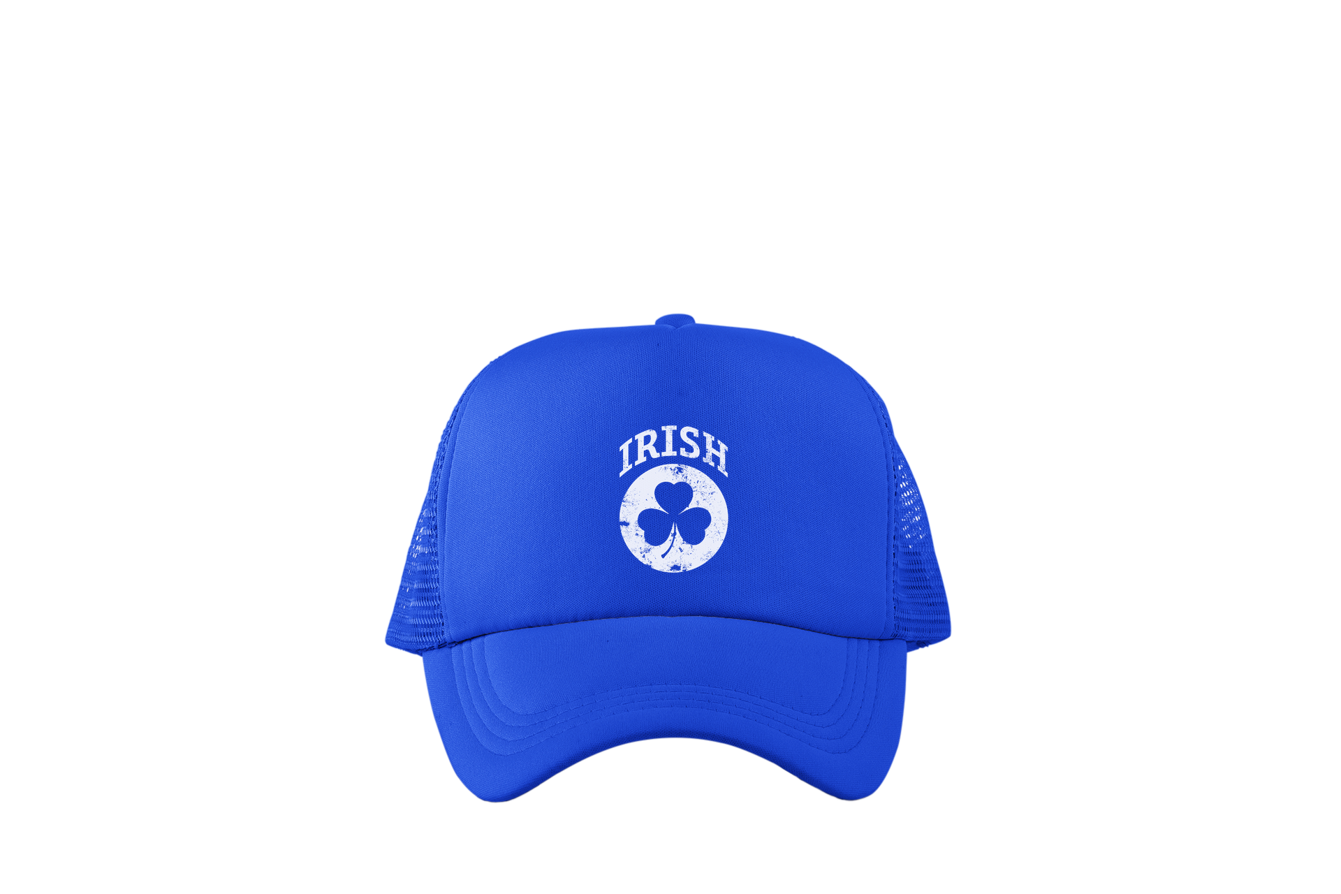 Irish Shamrock White Design Trucker Baseball Hat