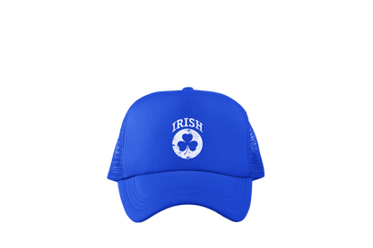 Irish Shamrock White Design Trucker Baseball Hat