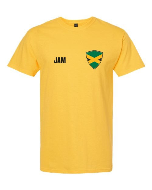 Jamaica Soccer Tee — Retro National Crest | NYC Factory
