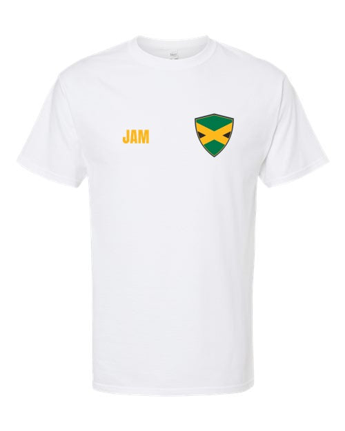 Jamaica Soccer Tee — Retro National Crest | NYC Factory