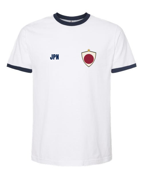 Japan Soccer Ringer Tee 2026 — Retro National Crest | NYC Factory