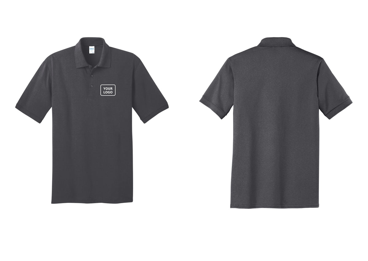 NYC Factory Men's Custom Logo Security Polo Shirt - Your Logo Only - Charcoal