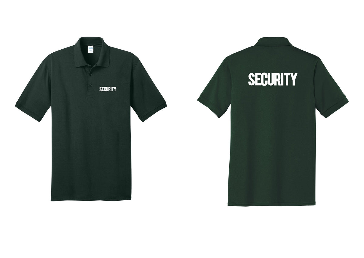 NYC Factory Men's Security Polo Shirt - Chest + Back - Dark Green