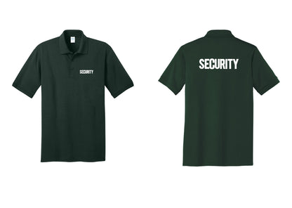 NYC Factory Men's Security Polo Shirt - Chest + Back - Dark Green