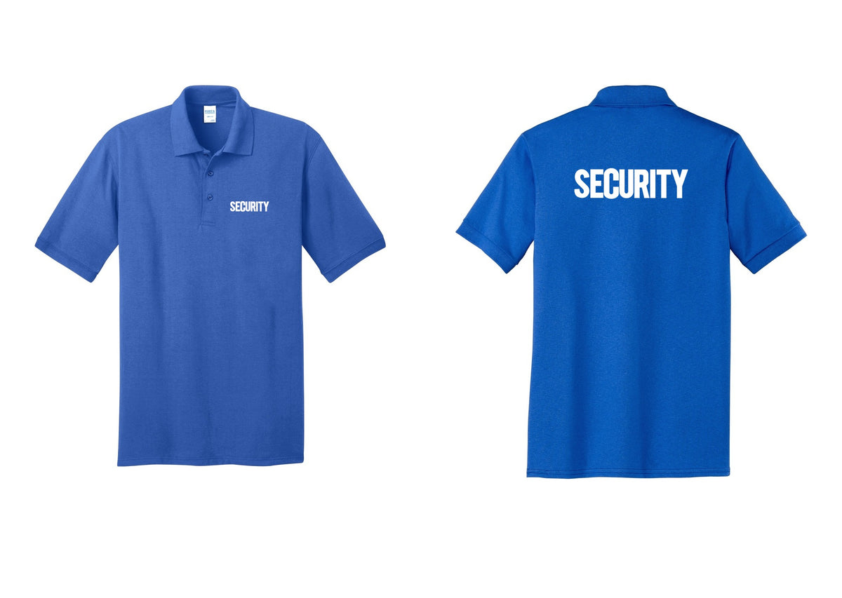 NYC Factory Men's Security Polo Shirt - Chest + Back - Royal