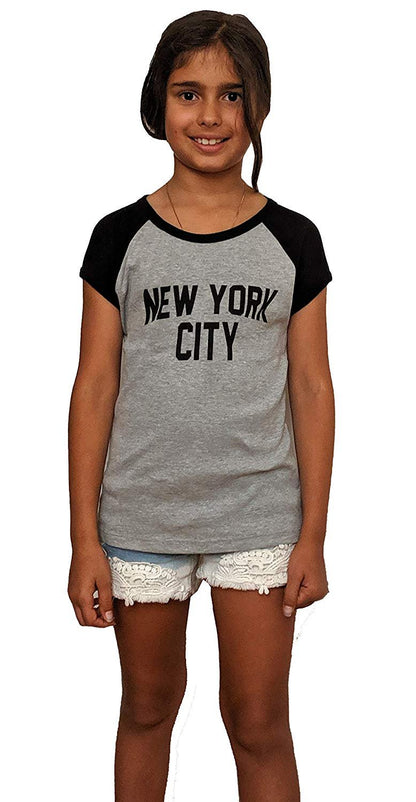 Kids New York City Tee Raglan Cap Sleeve T-Shirt