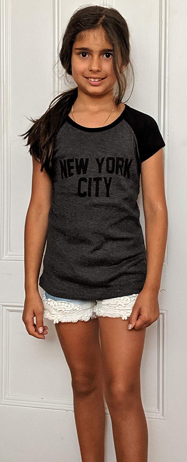 Kids New York City Tee Raglan Cap Sleeve T-Shirt