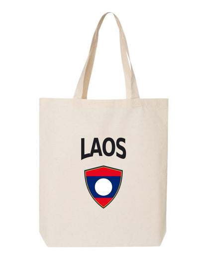 Laos Soccer Tote Bag — Arched National Crest | NYC Factory