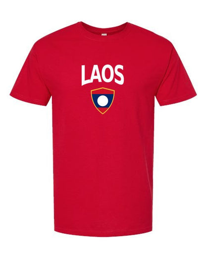 Laos Arched Crest Soccer Tee — NYC Factory