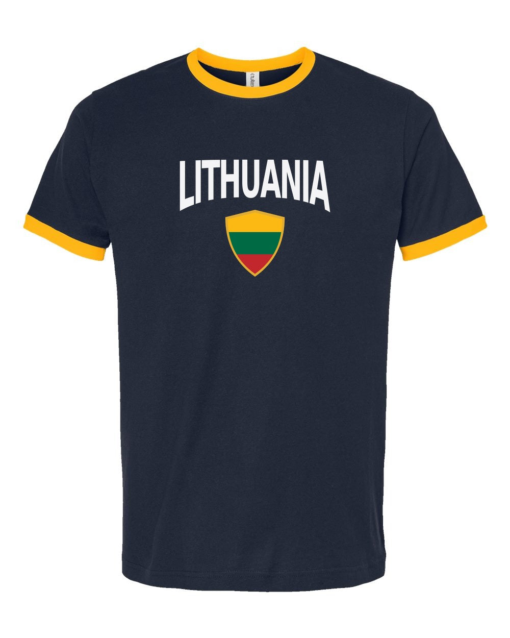 Lithuania Arched Crest Soccer Ringer Tee — NYC Factory