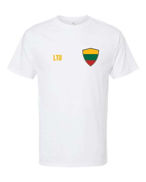 Lithuania Soccer Tee — Retro National Crest | NYC Factory