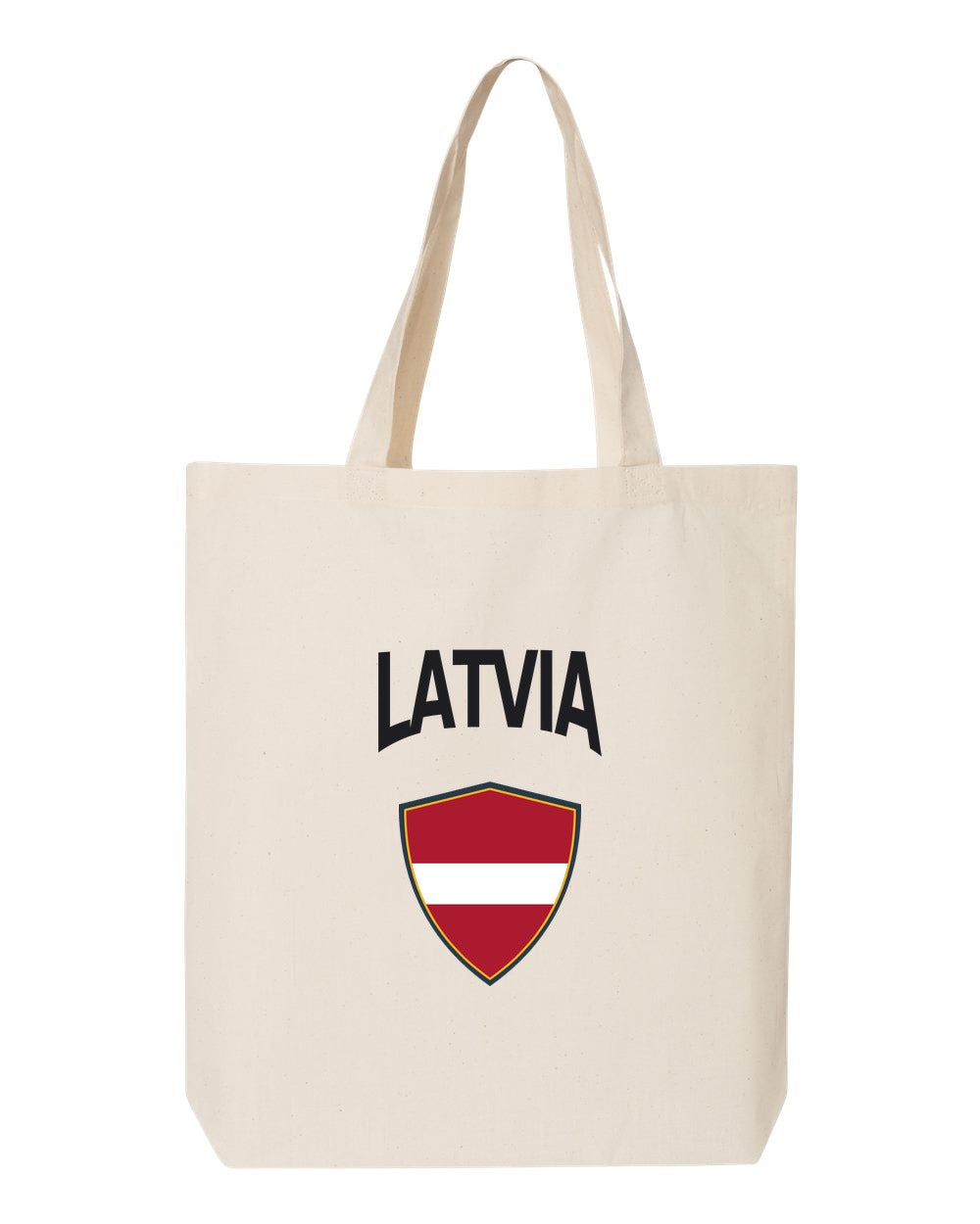 Latvia Soccer Tote Bag — Arched National Crest | NYC Factory