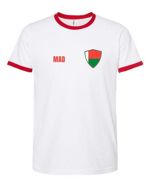 Madagascar Soccer Ringer Tee — Retro National Crest | NYC Factory