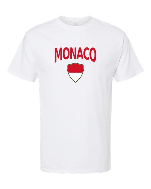 Monaco Arched Crest Soccer Tee — NYC Factory