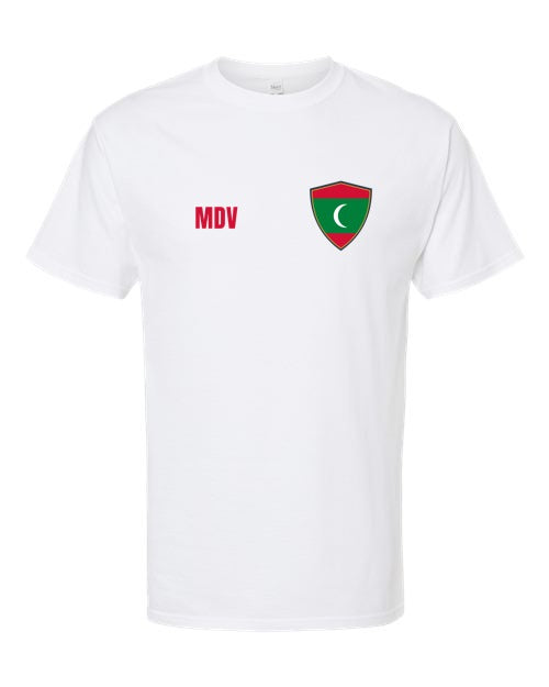 Maldives Soccer Tee — Retro National Crest | NYC Factory