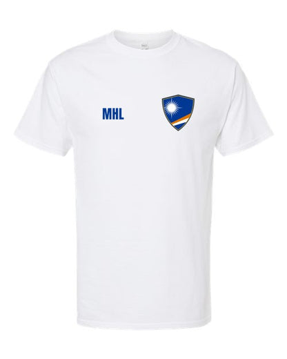 Marshall Islands Soccer Tee — Retro National Crest | NYC Factory