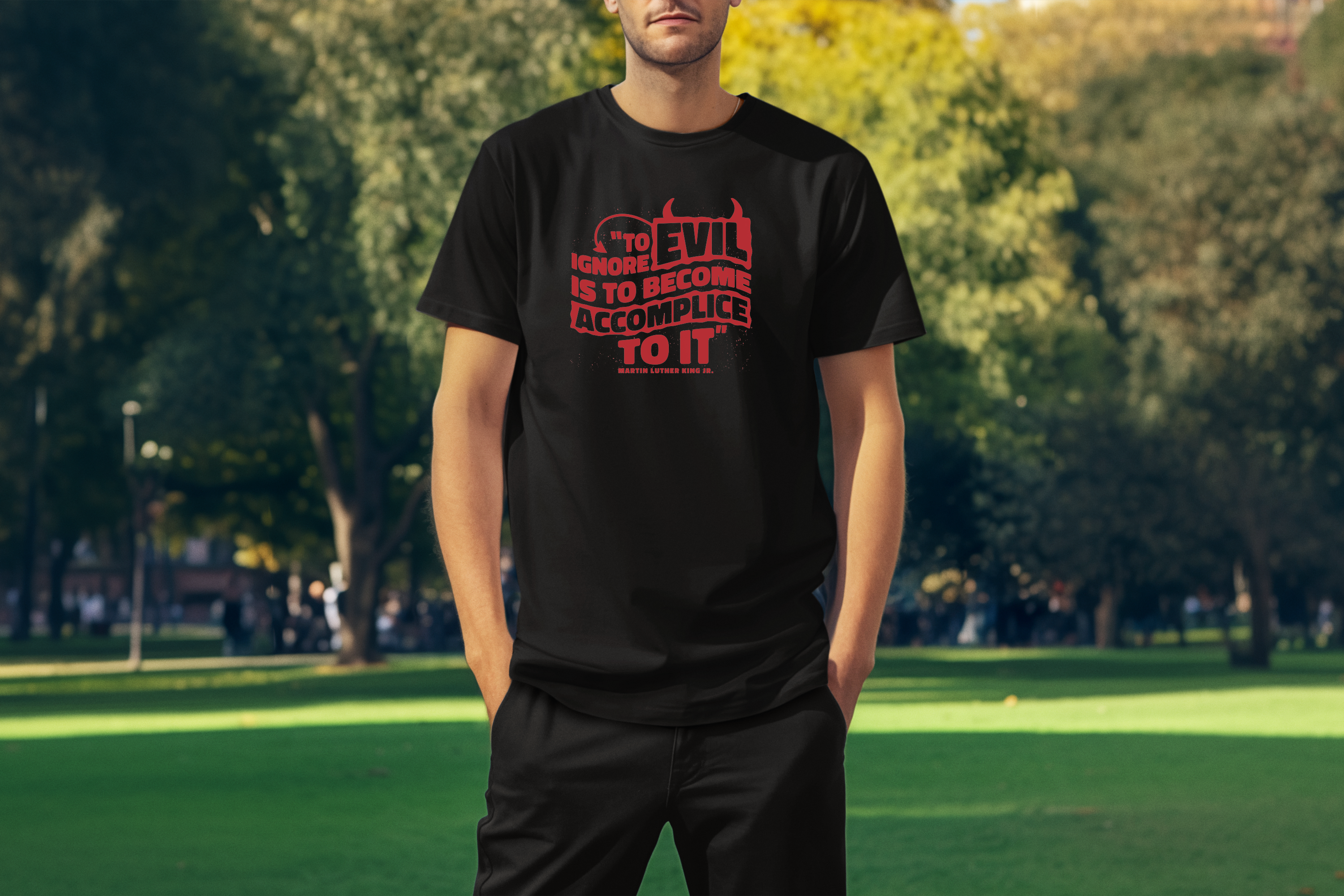 MLK Day To Ignore Evil Is To Become Accomplice To It Custom T-Shirt Black